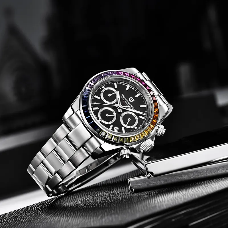 Pagani Design PD-1644 Daytona Rainbow Black Dial Men's Watch